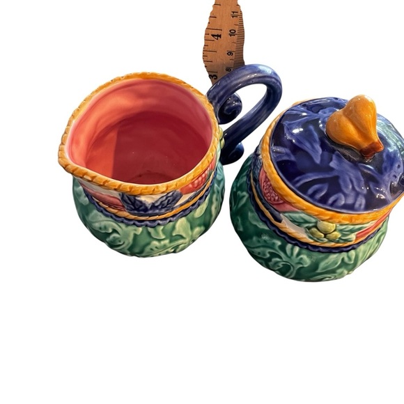 Fitz & Floyd Tuscany Fields Cream And Lidded Sugar Set 1995 Scarce Rare - Picture 10 of 10
